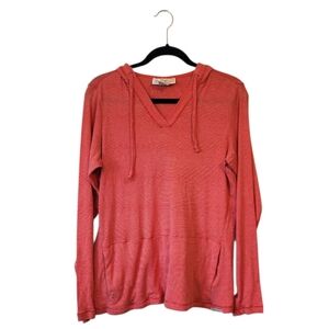 Exofficio Women's Orange Microstripe Insect Shield Pullover Hoodie Size L